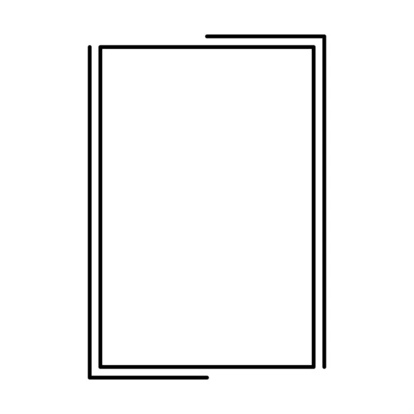 四角形のフレーム形状のアイコン ベクトルイラストのシンプルなバナーデザインのための垂直装飾ヴィンテージの国境ドアの要素 — ストックベクタ