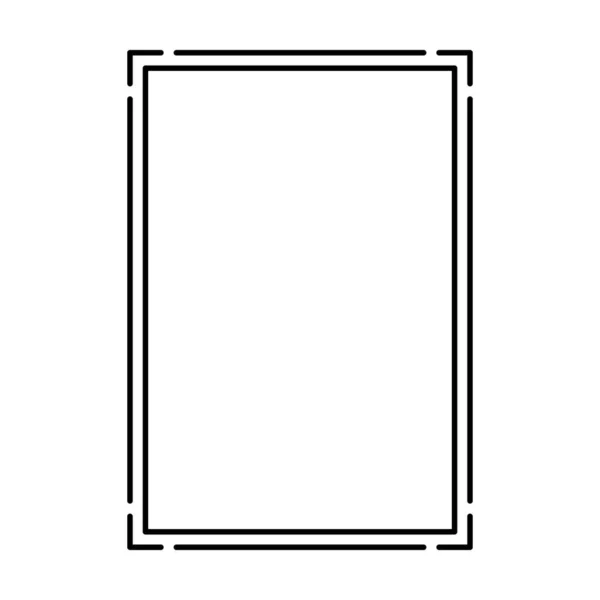 Rektangel Ram Form Ikon Vertikal Dekorativ Vintage Gräns Klotter Element — Stock vektor