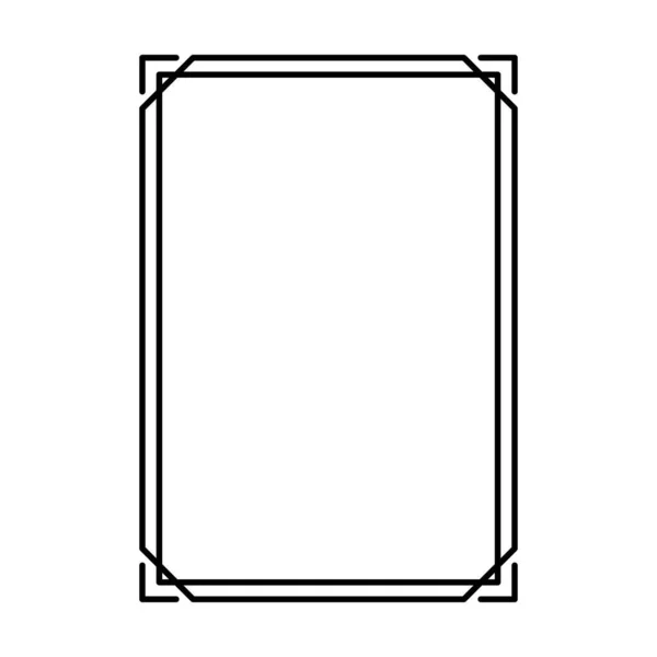 Ícone Forma Quadro Retângulo Elemento Doodle Borda Vintage Decorativo Vertical — Vetor de Stock