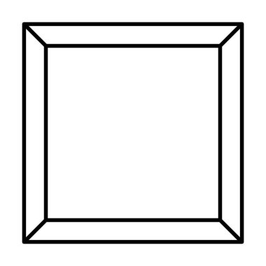 Vektör illüstrasyonunda basit pankart tasarımı için kare çerçeve şekli simgesi, dikey dekoratif klasik sınır karalama ögesi.