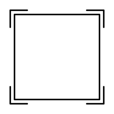 Vektör illüstrasyonunda basit pankart tasarımı için kare çerçeve şekli simgesi, dikey dekoratif klasik sınır karalama ögesi.