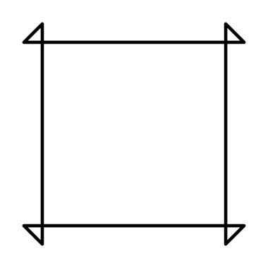 Vektör illüstrasyonunda basit pankart tasarımı için kare çerçeve şekli simgesi, dikey dekoratif klasik sınır karalama ögesi.