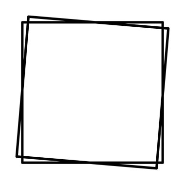 Vektör illüstrasyonunda basit pankart tasarımı için kare çerçeve şekli simgesi, dikey dekoratif klasik sınır karalama ögesi.