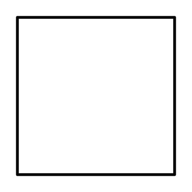 Vektör illüstrasyonunda basit pankart tasarımı için kare çerçeve şekli simgesi, dikey dekoratif klasik sınır karalama ögesi.