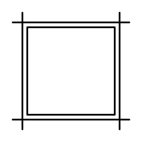 Čtvercový Tvar Ikony Svislý Dekorativní Vinobraní Okraje Čmáranice Prvek Pro — Stockový vektor