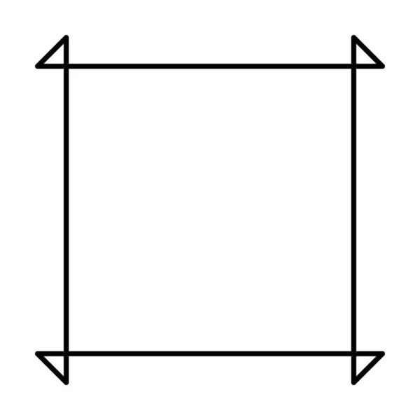 正方形のフレーム形状のアイコン ベクトルイラストのシンプルなバナーデザインのための垂直装飾ヴィンテージの国境ドアの要素 — ストックベクタ