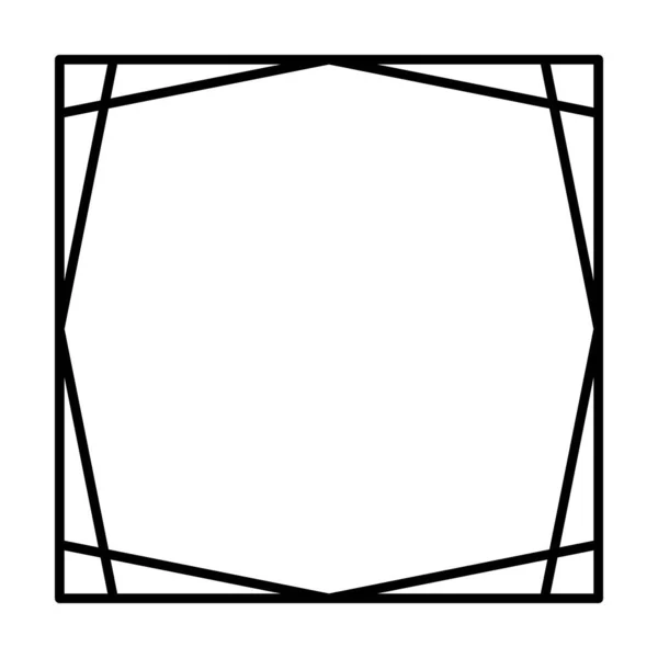 Square Frame Shape Icon Vertical Decorative Vintage Border Doodle Element — Stock Vector