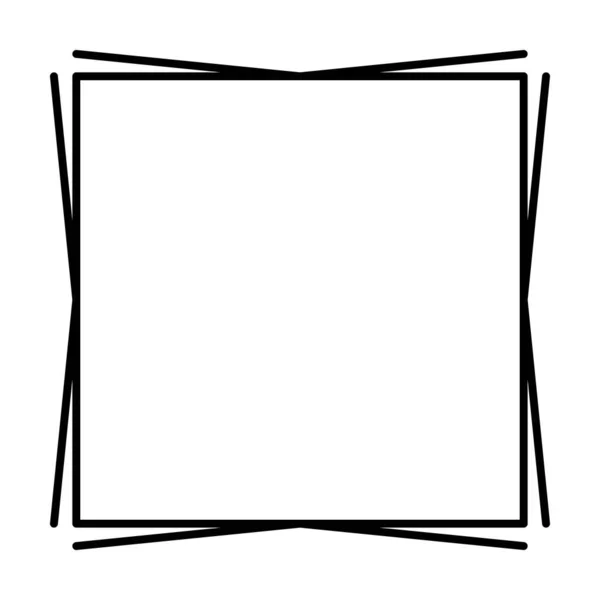 矢量插画中简单横幅设计的正方形框图图标 垂直装饰老式边框涂鸦元素 — 图库矢量图片