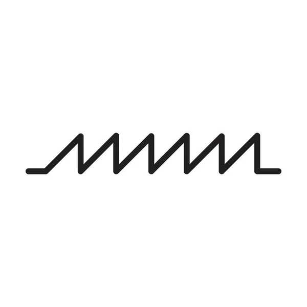 境界線幾何学的形状要素 水平ジグザグシームレスパターンストロークアウトラインイラスト — ストックベクタ