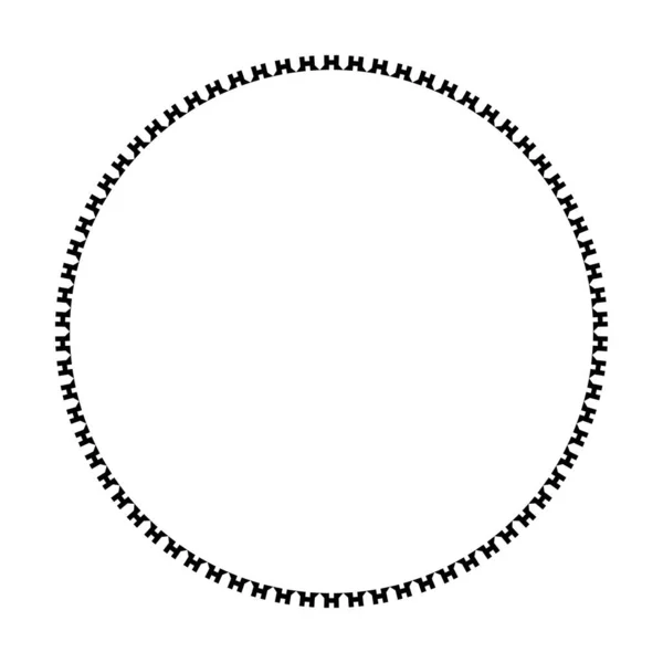 ベクトルイラストのデザインのための装飾ヴィンテージドア要素のための円枠丸枠の境界形状アイコン — ストックベクタ