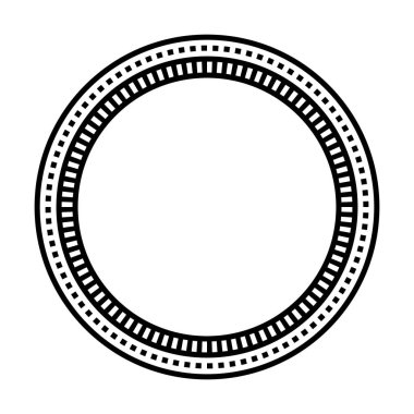Vektör illüstrasyonunda tasarım için dekoratif klasik karalama ögesi için çember çerçeve yuvarlak sınır tasarım şekli simgesi