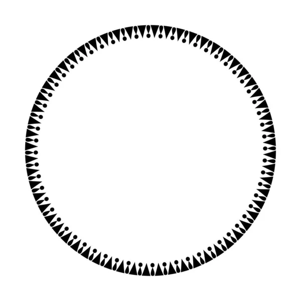 Кругла Рамка Круглої Рамки Дизайну Фігури Декоративного Вінтажного Каракулевого Елемента — стоковий вектор