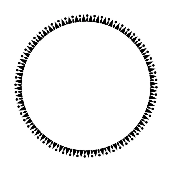 Icône Ronde Forme Bordure Cadre Circulaire Pour Élément Gribouillage Vintage — Image vectorielle