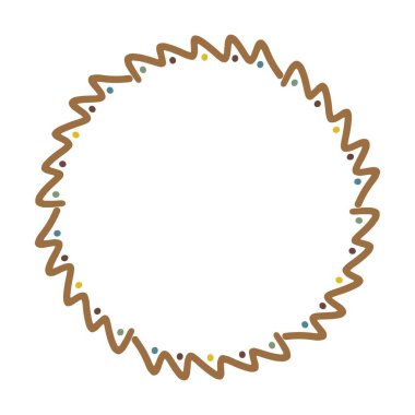 Circle frame round abstract border design shape icon for decorative vintage doodle element for design in vector illustration