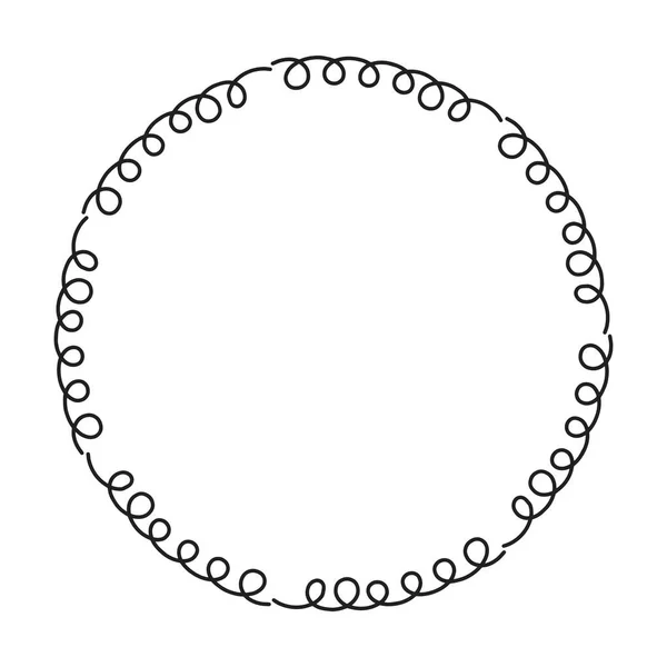 Circle Frame Abstract Border Design Shape Icon Decorative Vintage Doodle — Stockový vektor