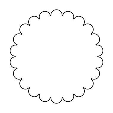 Vektör illüstrasyonunda tasarım için dekoratif klasik karalama ögesi için çember çerçeve yuvarlak sınır tasarım şekli simgesi