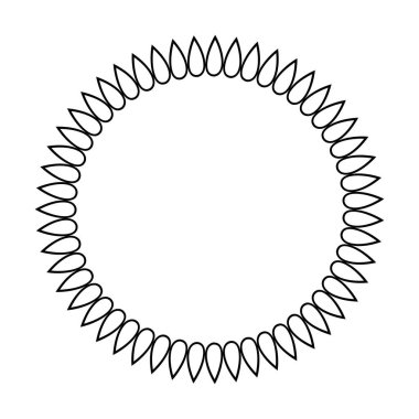 Vektör illüstrasyonunda tasarım için dekoratif klasik karalama ögesi için çember çerçeve yuvarlak sınır tasarım şekli simgesi