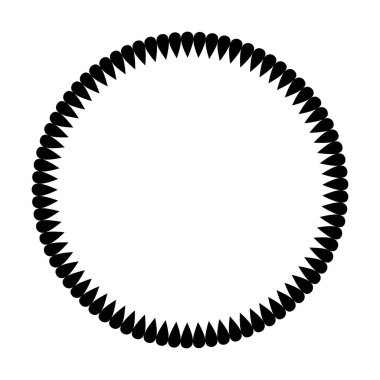 Vektör illüstrasyonunda tasarım için dekoratif klasik karalama ögesi için çember çerçeve yuvarlak sınır tasarım şekli simgesi