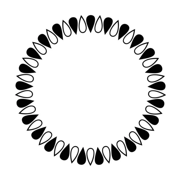 Кругла Рамка Круглої Рамки Дизайну Фігури Декоративного Вінтажного Каракулевого Елемента — стоковий вектор