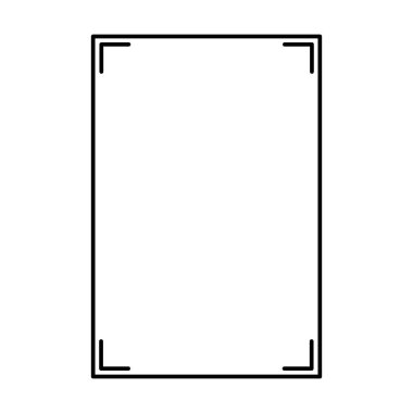 Vektör illüstrasyonunda tasarım için dekoratif klasik karalama ögesi için çerçeve kenar şekli simgesi