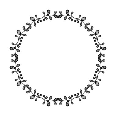 Vektör illüstrasyonunda süsleme için çiçek çemberi kenarlık çerçeve halkası