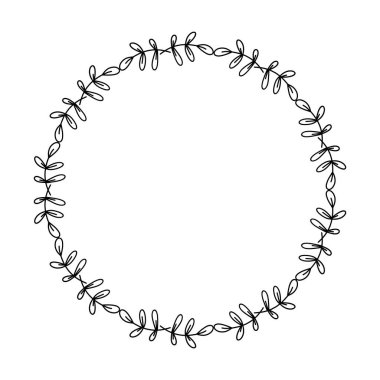 Vektör illüstrasyonunda süsleme için çiçek çemberi kenarlık çerçeve halkası