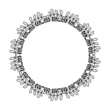 Vektör illüstrasyonunda süsleme için çiçek çemberi kenarlık çerçeve halkası