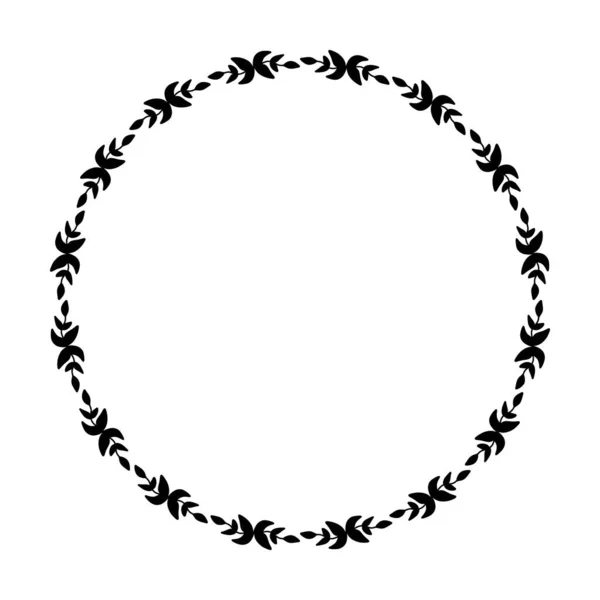 Floral Circle Border Flower Frame Ring Decoration Ornament Vector Illustration — 스톡 벡터
