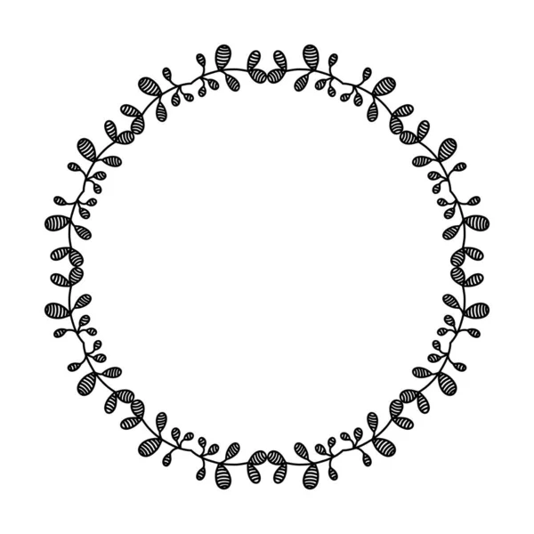 Blommig Cirkel Runda Gränsen Blomma Ram Ring För Dekoration Prydnad — Stock vektor