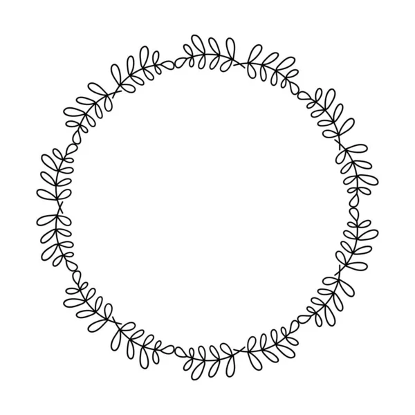Floral Circle Border Flower Frame Ring Decoration Ornament Vector Illustration — 스톡 벡터