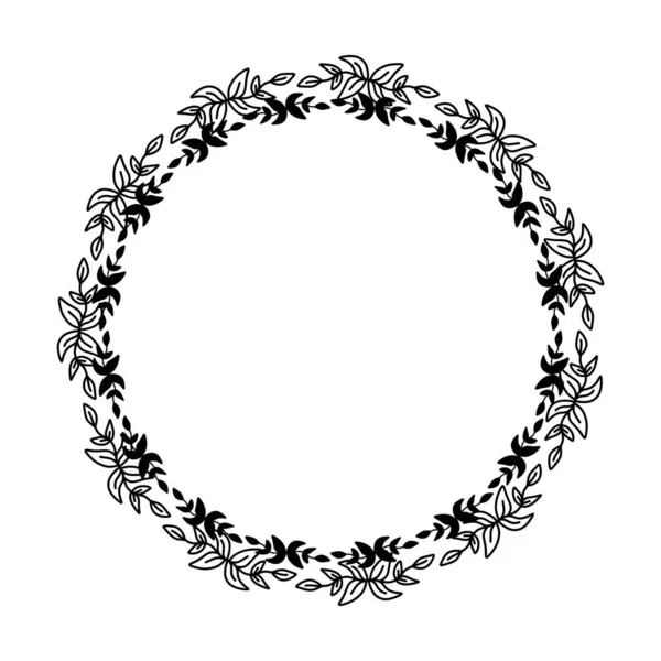 Blumenkreis Rund Rand Blume Rahmen Ring Für Dekoration Ornament Vektor — Stockvektor