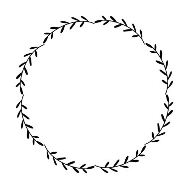Vektör illüstrasyonunda süsleme için çiçek çemberi kenarlık çerçeve halkası