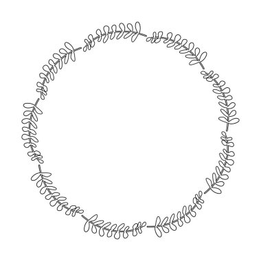 Vektör illüstrasyonunda süsleme için çiçek çemberi kenarlık çerçeve halkası