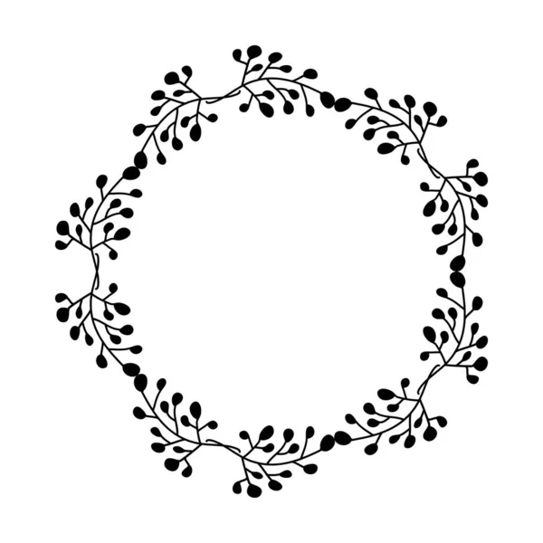 Floral Cercle Rond Bordure Fleur Cadre Anneau Pour Décoration Ornement — Image vectorielle