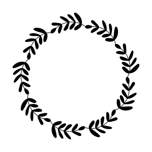 Bloemencirkel Ronde Rand Bloemkader Ring Voor Decoratie Ornament Vector Illustratie — Stockvector