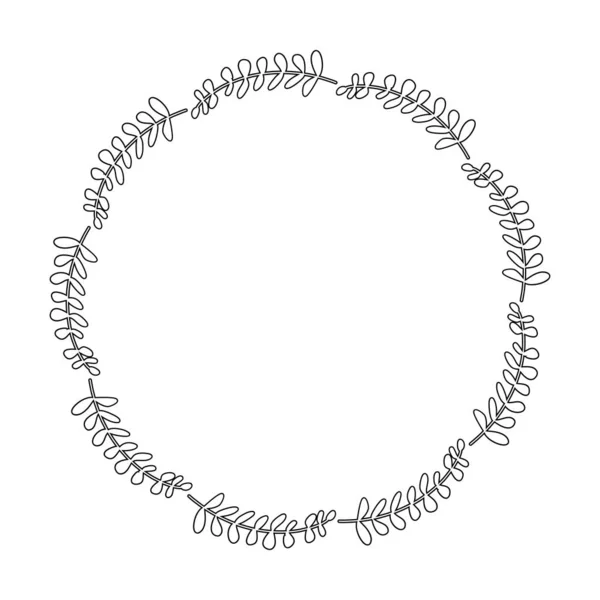 Floral Circle Border Flower Frame Ring Decoration Ornament Vector Illustratio — Stock Vector