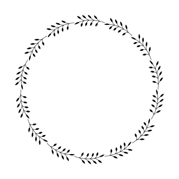 Floral Cercle Rond Bordure Fleur Cadre Anneau Pour Décoration Ornement — Image vectorielle