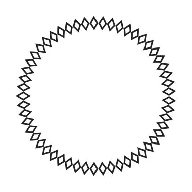 Vektör illüstrasyonunda tasarım için dekoratif klasik karalama ögesi için çember çerçeve yuvarlak sınır tasarım şekli simgesi
