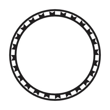 Vektör illüstrasyonunda tasarım için dekoratif klasik karalama ögesi için çember çerçeve yuvarlak sınır tasarım şekli simgesi