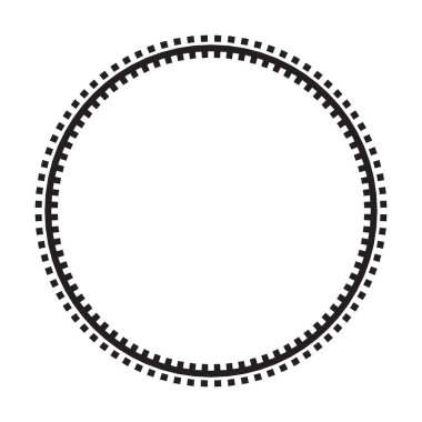 Vektör illüstrasyonunda tasarım için dekoratif klasik karalama ögesi için çember çerçeve yuvarlak sınır tasarım şekli simgesi