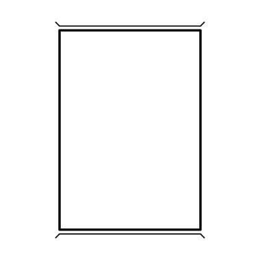 Vektör illüstrasyonunda basit pankart tasarımı için dikdörtgen çerçeve şekil simgesi, dekoratif klasik sınır karalama ögesi