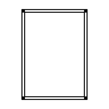Vektör illüstrasyonunda basit pankart tasarımı için dikdörtgen çerçeve şekil simgesi, dekoratif klasik sınır karalama ögesi