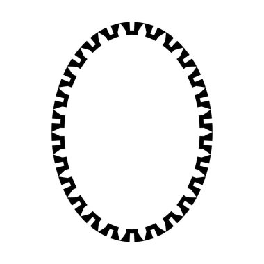 Vektör illüstrasyonunda tasarım için dekoratif klasik karalama ögesi için Oval çerçeve yuvarlak sınır tasarımı şekil simgesi