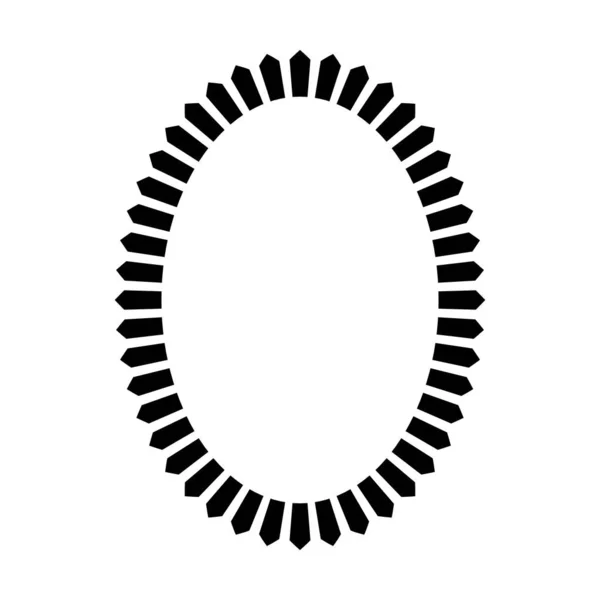 Icône Forme Ronde Cadre Ovale Pour Élément Gribouillage Vintage Décoratif — Image vectorielle