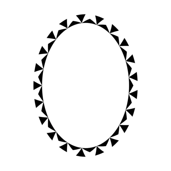 Moldura Oval Ícone Forma Design Borda Redonda Para Elemento Doodle — Vetor de Stock