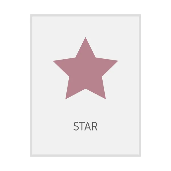 Star Geometrisk Form Flash Card Element Symbol För Förskoleundervisning För — Stockfoto