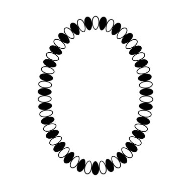 Vektör illüstrasyonunda tasarım için dekoratif klasik karalama ögesi için Oval çerçeve yuvarlak sınır tasarımı şekil simgesi