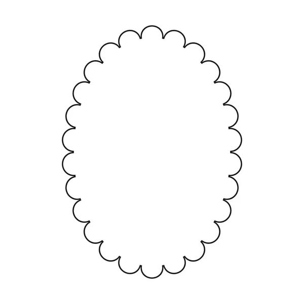 Овальна Рамка Круглої Рамки Іконки Форми Декоративного Вінтажного Каракулевого Елемента — стоковий вектор