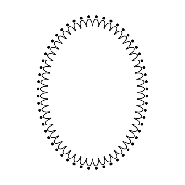 矢量插画中装饰复古涂鸦元素的椭圆形框架圆边设计图形图标 — 图库矢量图片