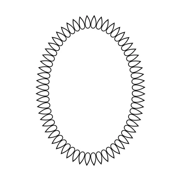 Icône Forme Ronde Cadre Ovale Pour Élément Gribouillage Vintage Décoratif — Image vectorielle